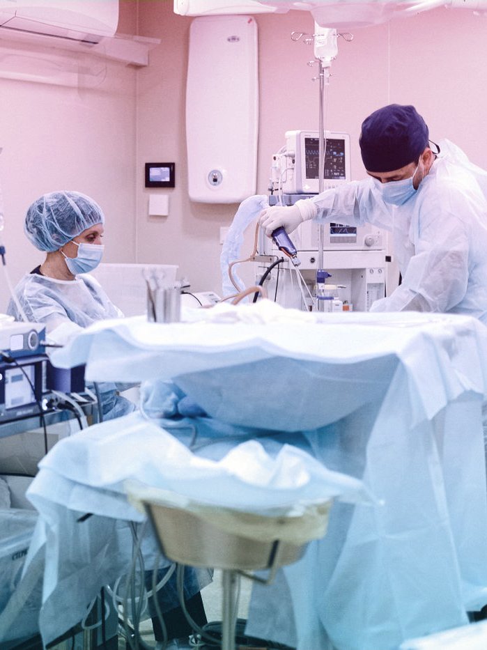 Intensive care unit team at work