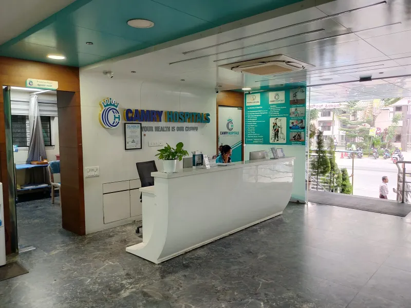 Reception desk at Magnet Hospital Arekere